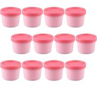 Lot de 12 mini récipients réutilisables pour crème glacée avec couvercles, conteneurs de stockage de condiments, pots à collation, contenants alimentaires de cuisine, 100 ml (rose)