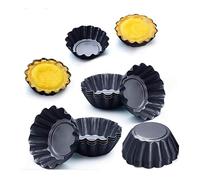 Lot De 12 Mini-Tartes À Quiche De 6,5 Cm - Antiadhésives, Fond Amovible, Résistantes Aux Hautes Températures, Faciles À Nettoyer