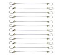 Lot de 12 mini tendeurs élastiques blancs de 25 cm avec crochets pour bagages, camping, randonnée, moto