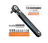 Lot de 12 mini tournevis à cliquet pour petits endroits - Clé à cliquet magnétique - 100 mm - Mini tournevis à cliquet - Tournevis d'angle Torx - Embouts cruciformes PH1 PH2
