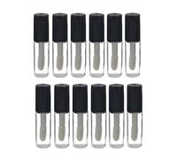 Lot de 12 mini tubes vides rechargeables en plastique transparent pour gloss à lèvres, cosmétiques, maquillage, échantillons - 1,2 ml noir 1.2ML