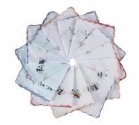 Lot de 12 mouchoirs en coton doux pour femmes, mouchoirs floraux pour dames, mouchoirs de poche pour carré de dame, serviette de poche pour la fête de thé des femmes, cadeaux de mariage, Couleur A, 28
