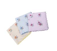 Lot de 12 mouchoirs en coton peigné de qualité supérieure avec bordure en dentelle délicate pour mariages, occasions spéciales, mouchoirs en dentelle florale, Motif floral n° 2, taille unique