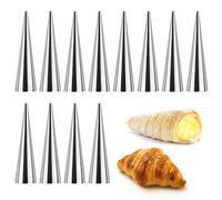 Lot de 12 moules à cannoli en forme de corne de crème en acier inoxydable anti-adhésif pour la pâtisserie