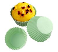 Lot de 12 moules à cupcakes en silicone réutilisables et lavables pour four, micro-ondes, lave-vaisselle (forme ronde)