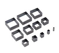 Lot De 12 Moules à Découper En Cuir Carrés, Ensemble d'outils de Poinçon Creux en Cuir,Moules à découper cuir Pour Tissu, Argile, Caoutchouc 5 à 60 Mm