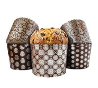 Lot de 12 moules en papier à panettone moyen de 340,2 g - 8 cm × 11 cm - Ensemble de moules à panettone ronds en papier pour pain de Pâques - Moules à panettone en papier pour pain de Pâques - Moules