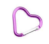 Lot de 12 mousquetons en forme de cœur - Porte-clés en forme de cœur - Multifonctionnels - de hamac pour outils à clipser, clés, équipement, lilas, Siehe Beschreibung