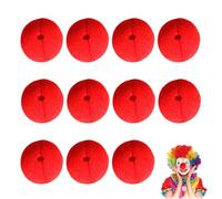 Lot de 12 nez de clown rouges en mousse, nez rouge pour le bricolage, le carnaval, Noël, le cirque amusant, costume de carnaval, cosplay, accessoires de cirque, fête à thème