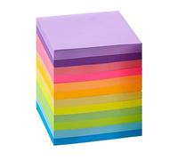 Lot de 12 notes adhésives à colle forte recyclables - Couleurs vives - Papier épais - Sans bavure d'encre - Esthétique A