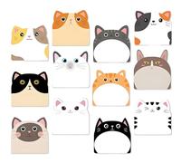 Lot de 12 notes autocollantes pour chat - 360 feuilles autocollantes - Notes autocollantes - Pour bureau, étudiants, cadeau (chat 1)