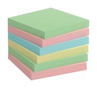 Lot de 12 - Notes repositionnables couleurs recy s Bruneau 75 x 75 mm - bloc de 100 feuilles - Notes unies - Bruneau