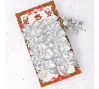 Lot de 12 nœuds de Noël à faire soi-même pour couronne et décoration, décoration festive pour la maison, les vacances, couleurs rouge, or, argent, conçus pour un assemblage et une réutilisation