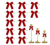Lot de 12 nœuds de Noël en velours de 8,5 cm | Nœuds décoratifs faits à la main pour l'intérieur et l'extérieur - Mariage, anniversaire, Saint-Valentin, fête des mères, décoration de Noël pour la