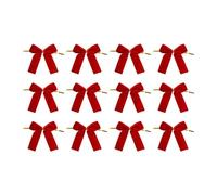 Lot de 12 nœuds de Noël en velours pour sapin, couronne de luxe avec bords métalliques, nœuds de Noël pour guirlande, cheminée, emballage cadeau