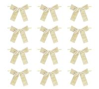 Lot de 12 nœuds de Noël en velours pour sapin, couronne de luxe avec bords métalliques, nœuds de Noël pour guirlande, cheminée, emballage cadeau