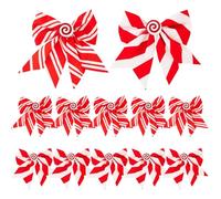 Lot de 12 nœuds de Noël pour arbre - Décorations rouges et blanches élégantes - Décorations de Noël en tissu - Pour guirlandes intérieures et extérieures, escaliers, cheminée, mariages, fêtes