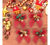 Lot de 12 nœuds décoratifs de Noël, nœuds pour sapin, couronnes de Noël, fêtes, mariages et autres occasions.
