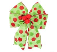 Lot de 12 nœuds en polyester avec motifs à pois traditionnels, parfaits pour décorer les arbres de Noël, les clôtures, les jardins et les escaliers (petite boule 12 paquets)