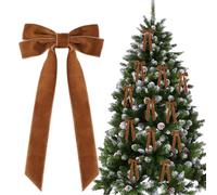 Lot de 12 nœuds en velours avec attaches torsadées pour décoration de sapin de Noël, travaux manuels, emballage cadeau, couronne de Noël, décoration de fête