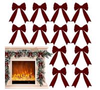 Lot de 12 nœuds pour sapin de Noël - Décoration rustique et mignonne - Guirlande d'arbre de Noël - Pour festival, maison, réunion, fête, fenêtre, fête, vacances, mariage, activités, mur