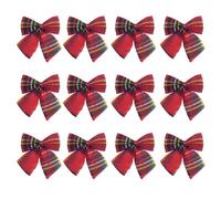 Lot de 12 nœuds tartan de 8 cm pour décoration de sapin de Noël, travaux manuels, mariage 2512
