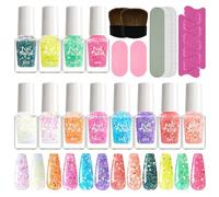 Lot de 12 ongles en gel UV unique avec lime à pinceau, séparateur d'orteils pour manucure et manucure