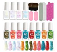 Lot de 12 ongles en gel UV unique avec lime à pinceau, séparateur d'orteils pour manucure et manucure