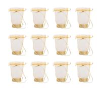 Lot de 12 organisas avec fermeture à cordon de serrage pour bonbons, collations, emballages cadeaux à base ronde pour mariages, vacances, mariage