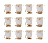 Lot de 12 organiseurs de bonbons avec cordon de serrage élégants pour bijoux, collations, fournitures d'emballage à base ronde, fournitures de mariage