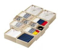 Lot de 12 organiseurs de tiroir pliables en tissu - Bacs de rangement polyvalents pour placards et commodes, pour sous-vêtements, chaussettes, soutiens-gorge, cravates, écharpes et vêtements de bébé