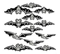 Lot de 12 ou 24 chauve-souris lumineuses à suspendre pour Halloween, fabriquées à partir de matériau imperméable avec une lueur vive pour les fêtes de vacances (12 pièces)