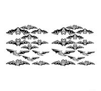 Lot de 12 ou 24 chauves-souris volantes lumineuses pour Halloween, extérieur et intérieur, fabriquées à partir de matériau résistant aux intempéries avec lueur vive (24 pièces)