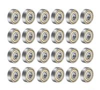 Lot de 12 ou 24 roulements à billes miniatures 608 ZZ en métal à double blindage à rainure profonde 8 x 22 x 7 mm pour skateboards, scooters, rollers en ligne avec construction en acier (24 pièces)