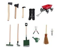 Lot de 12 outils de jardin miniatures pour maisons de poupées, décoration et projet d'artisanat avec détails réalistes