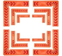 Lot de 12 outils de positionnement à angle droit à 90 degrés pour le travail du bois - Règle de mesure multi-angles en plastique ABS avec repères de 45° - Rouge
