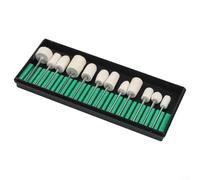 Lot de 12 outils rotatifs en feutre de laine avec tige de 35 mm pour polir et polir divers matériaux, y compris le verre et le métal (avec boîte)