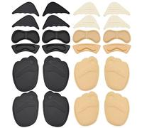 Lot de 12 pads à talons hauts pour dames chaussures Too Big Includes Toe Filler Inserts Front Insoles Heel Grips Liner Insert Thick Heel Protectors for Preventing Slipping Out Rubbing