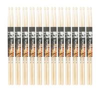 Lot de 12 paires de baguettes 5A/7A en bois d'érable simples antidérapantes pratiques Accessoires de percussion pour débutants et étudiants