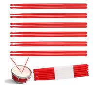 Lot de 12 paires de baguettes de batterie 5A de haute qualité, antidérapantes, parfaites pour la pratique, la performance et la détente, disponibles en rouge vif KUKLIPJIM