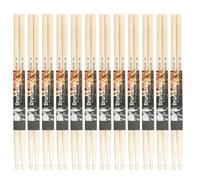 Lot de 12 paires de baguettes universelles en bois d'érable 5A/7 A - Accessoires de percussion pour un jeu confortable