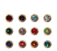 Lot de 12 paires de boucles d'oreilles stériles en acier chirurgical plaqué or avec pierre