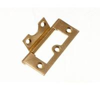 Lot de 12 paires de charnières de porte d'armoire en acier plaqué laiton 63 mm