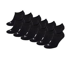 Lot de 12 paires de chaussettes Puma invisibles - Idéales pour baskets 39 noir