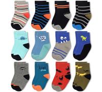 Lot de 12 paires de chaussettes respirantes et douces sur le thème des dinosaures pour enfants de 1 à 7 ans, dinosaure, 5-7 ans