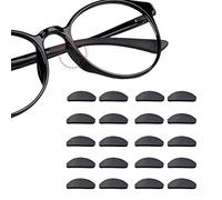Lot de 12 Paires de Coussinets de Nez pour Lunettes Autocollantes en Silicone Souple antidérapant （1 mm Noir）