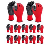 Lot de 12 paires de gants de travail en nylon pour tâches moyennes dans des conditions sèches et légèrement humides