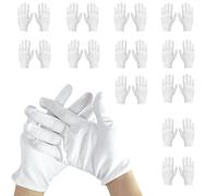 Lot de 12 paires de gants en coton blancs - Gants de protection doux pour mains sèches - Soin hydratant - SPA - Gants de soin des mains en coton (blanc) (blanc) (12 paires)