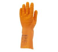 LOT DE 12 PAIRES DE GANTS LATEX CREPE ORANGE TOUT ENDUIT 34 CM 3820 DE EUROTECHNIQUE