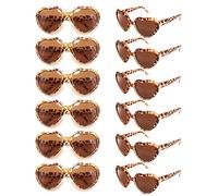 Lot de 12 paires de lunettes de soleil en forme de cœur léopard en vrac, guépard pour enterrement de vie de jeune fille